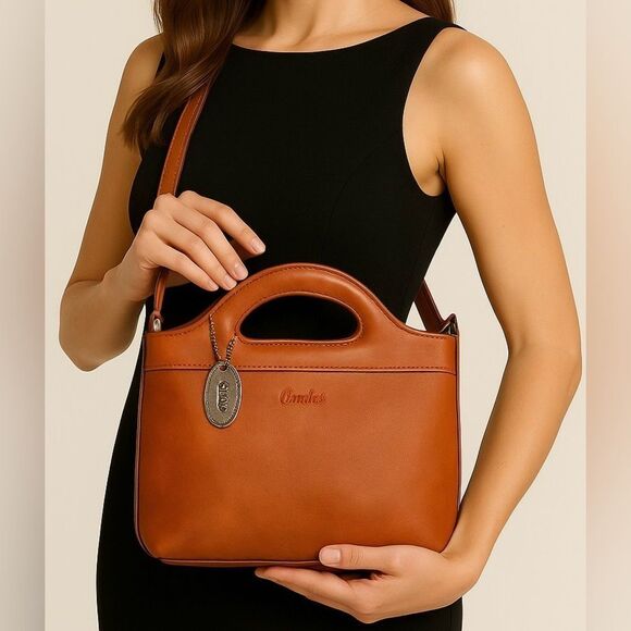 Vintage Y2K Candie’s Orange Faux Leather Crossbody Shoulder Bag Top Handle - Picture 12 of 12